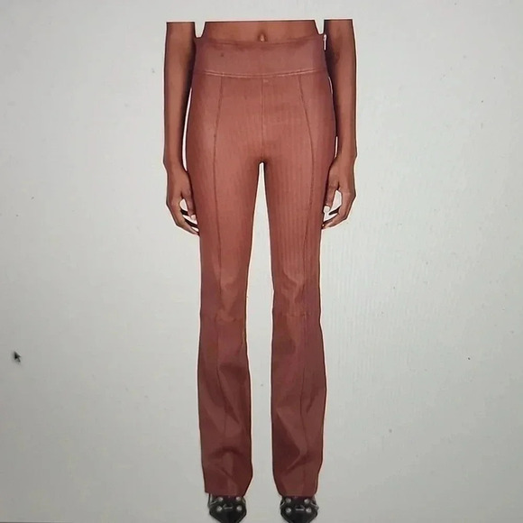 HELMUT LANG HIGH-WAIST LEATHER PANTS SIZE 00 - Picture 1 of 4